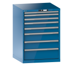 Armoire à tiroirs Lista 36x36E H 100 x L 71,7 x P 72,5 cm 8 tiroirs (1 x 5, 2 x 7,5, 2 x 10, 2 x 15 et 1 x 20 cm) Key Lock