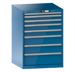 Armoire à tiroirs Lista 36x36E H 100 x L 71,7 x P 72,5 cm 8 tiroirs (1 x 5, 2 x 7,5, 2 x 10, 2 x 15 et 1 x 20 cm) Key Lock