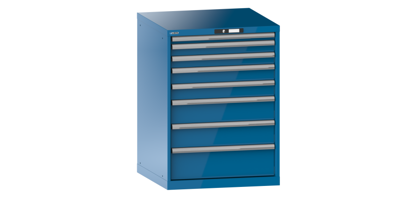 Armoire à tiroirs Lista 36x36E H 100 x L 71,7 x P 72,5 cm 8 tiroirs (1 x 5, 2 x 7,5, 2 x 10, 2 x 15 et 1 x 20 cm) Key Lock