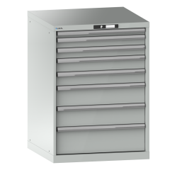 Armoire à tiroirs Lista 36x36E H 100 x L 71,7 x P 72,5 cm 8 tiroirs (1 x 5, 2 x 7,5, 2 x 10, 2 x 15 et 1 x 20 cm) Key Lock
