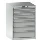 LISTA - Armoire à tiroirs 36x36E (LxPxH) 717x725x1000mm 8 tiroirs (1x50*/2x75/2x100/2x150/1x200) *75/200kg KEY Lock Gris clair RAL 7035