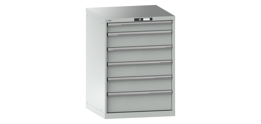 Armoire à tiroirs Lista 36x36 E H 100 x L 71,7 x P 72,5 cm 6 tiroirs (1 x 10, 4 x 15 et 1 x 20 cm) Key Lock