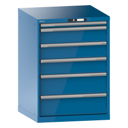 LISTA - Armoire à tiroirs 36x36E (LxPxH) 717x725x1000mm 6 tiroirs (1x50*/3x150/2x200) *75/200kg KEY Lock Bleu clair RAL 5012