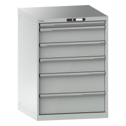 LISTA - Armoire à tiroirs 36x36E (LxPxH) 717x725x1000mm 6 tiroirs (1x50*/3x150/2x200) *75/200kg KEY Lock Gris clair RAL 7035