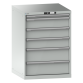 LISTA - Armoire à tiroirs 36x36E (LxPxH) 717x725x1000mm 6 tiroirs (1x50*/3x150/2x200) *75/200kg KEY Lock Gris clair RAL 7035