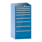 LISTA - Armoire à tiroirs 36x36E (LxPxH) 717x725x1450mm 9 tiroirs (2x75/2x100/2x150/2x200/1x300) 200kg KEY Lock Bleu clair RAL 5012