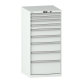 LISTA - Armoire à tiroirs 36x36E (LxPxH) 717x725x1450mm 9 tiroirs (2x75/2x100/2x150/2x200/1x300) 200kg KEY Lock Gris clair RAL 7035