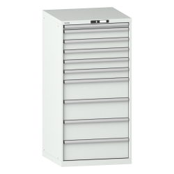 LISTA - Armoire à tiroirs 36x36E (LxPxH) 717x725x1450mm 10 tiroirs (1x50*/5x100/4x200) *75/200kg KEY Lock Gris clair RAL 7035