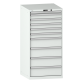 LISTA - Armoire à tiroirs 36x36E (LxPxH) 717x725x1450mm 10 tiroirs (1x50*/5x100/4x200) *75/200kg KEY Lock Gris clair RAL 7035