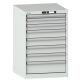 LISTA - Armoire à tiroirs 27x27E (LxPxH) 564x572x850mm 8 tiroirs (1x50/2x75/4x100/1x150) 75kg KEY Lock Gris clair RAL 7035