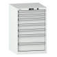 LISTA - Armoire à tiroirs 27x27E (LxPxH) 564x572x850mm 7 tiroirs (2x75/3x100/2x150) 75kg KEY Lock Gris clair RAL 7035