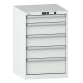 LISTA - Armoire à tiroirs 27x27E (LxPxH) 564x572x850mm 5 tiroirs (1x100/3x150/1x200) 75kg KEY Lock Gris clair RAL 7035