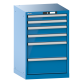 LISTA - Armoire à tiroirs 27x27E (LxPxH) 564x572x850mm 6 tiroirs (2x75/2x100/2x200) 75kg KEY Lock Bleu clair RAL 5012