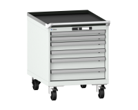LISTA - Armoire tiroirs mobile (HxLxP) 72,3 x 56,4 x 72,5 cm KEY Lock R7035