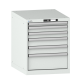 LISTA - Armoire à tiroirs 27x36E (LxPxH) 564x725x700mm 6 tiroirs (1x50/2x75/2x100/1x200) 75kg KEY Lock Gris clair RAL 7035