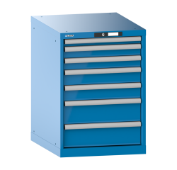 Armoire à tiroirs Lista 27 x 36E H 80 x L 56,4 x P 72,5 cm 7 tiroirs (1 x 5, 2 x 7,5, 2 x 10 et 2 x 15 cm) Key Lock