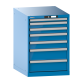 LISTA - Armoire à tiroirs 27x36E (LxPxH) 564x725x800mm 7 tiroirs (1x50/2x75/2x100/2x150) 75kg KEY Lock Bleu clair RAL 5012