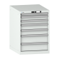 LISTA - Armoire à tiroirs 27x36E (LxPxH) 564x725x800mm 7 tiroirs (1x50/2x75/2x100/2x150) 75kg KEY Lock Gris clair RAL 7035