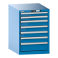 LISTA - Armoire à tiroirs 27x36E (LxPxH) 564x725x800mm 7 tiroirs (2x75/4x100/1x150) 75kg KEY Lock Bleu clair RAL 5012