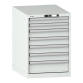 LISTA - Armoire à tiroirs 27x36E (LxPxH) 564x725x800mm 7 tiroirs (2x75/4x100/1x150) 75kg KEY Lock Gris clair RAL 7035