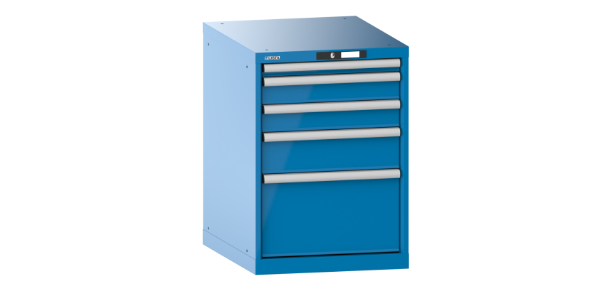 Armoire à tiroirs Lista 27 x 36E H 80 x L 56,4 x P 72,5 cm 5 tiroirs (1 x 5, 2 x 10, 1 x15 et 1 x 30cm) Key Lock