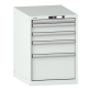 LISTA - Armoire à tiroirs 27x36E (LxPxH) 564x725x800mm 5 tiroirs (1x50/2x100/1x150/1x300) 75kg KEY Lock Gris clair RAL 7035