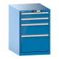 LISTA - Armoire à tiroirs 27x36E (LxPxH) 564x725x800mm 4 tiroirs (2x100/1x200/1x300) 75kg KEY Lock Bleu clair RAL 5012