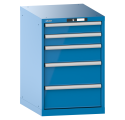 Armoire à tiroirs Lista 27x36E H 85 x L 56,4 x P 72,5 cm 5 tiroirs (1 x 10, 1 x 15 et 2 x 20 cm) Key Lock