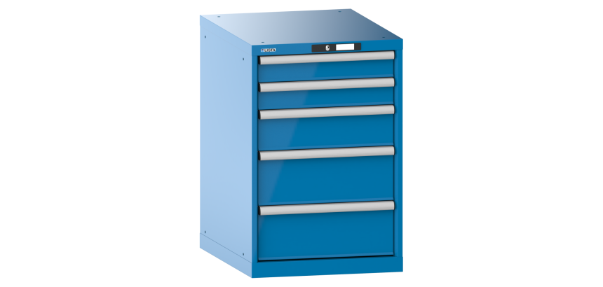 Armoire à tiroirs Lista 27x36E H 85 x L 56,4 x P 72,5 cm 5 tiroirs (1 x 10, 1 x 15 et 2 x 20 cm) Key Lock