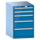 LISTA - Armoire à tiroirs 27x36E (LxPxH) 564x725x850mm 5 tiroirs (2x100/1x150/2x200) 75kg KEY Lock Bleu clair RAL 5012