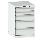 Armoire à tiroirs Lista 27x36E H 85 x L 56,4 x P 72,5 cm 5 tiroirs (1 x 10, 1 x 15 et 2 x 20 cm) Key Lock