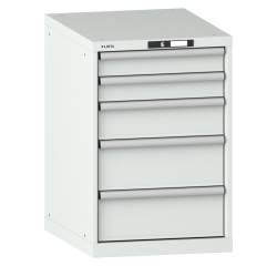 Armoire à tiroirs Lista 27x36E H 85 x L 56,4 x P 72,5 cm 5 tiroirs (1 x 10, 1 x 15 et 2 x 20 cm) Key Lock