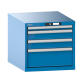 LISTA - Armoire à tiroirs 27x36E (LxPxH) 564x725x533mm 4 tiroirs (1x50/2x100/1x200) 75kg KEY Lock Bleu clair RAL 5012