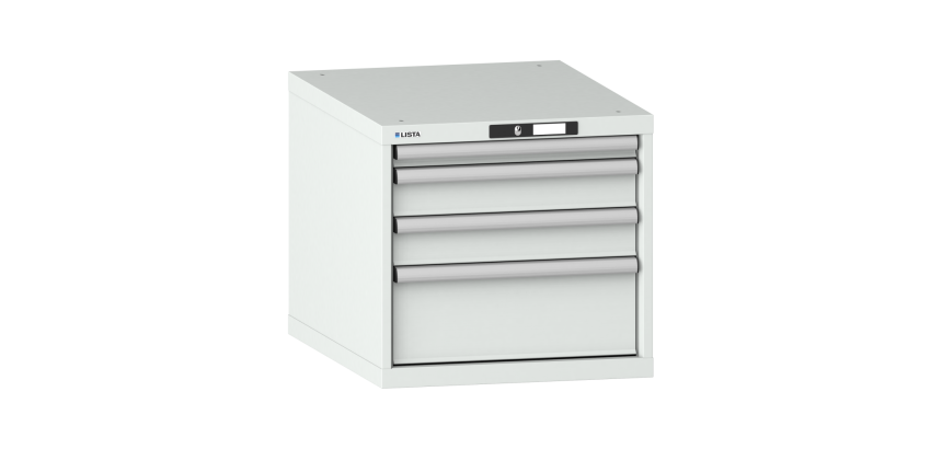 Armoire à tiroirs Lista 27 x 36E H 53,3 x L 56,4 x P 72,5 cm 4 tiroirs (1 x 5, 2 x 10 et 1 x 20 cm) Key Lock