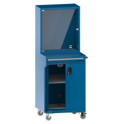 LISTA - Armoire informatique mobile 36x36E (LxPxH) 717x725x1937mm F KEY Lock Bleu clair RAL 5012