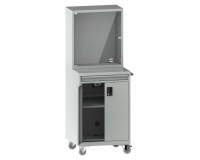 Armoire informatique mobile Lista 36x36E - H 193,7 x L 71,7 x P 72,5 cm F KEY Lock Gris clair RAL 7035