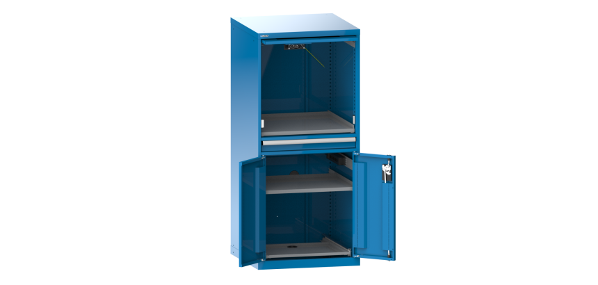 Armoire informatique fixe Lista porte escamotable 36x36E - H 162,5 x L 71,7 x P 72,5 cm