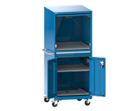 Armoire informatique mobile Lista 36x36E - H 176,2 x L 71,7 x P 72,5 cm F KEY Lock Bleu clair RAL 5012