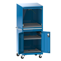 LISTA - Armoire informatique mobile 36x36E (LxPxH) 717x725x1762mm F KEY Lock Bleu clair RAL 5012