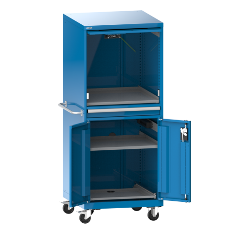 LISTA - Armoire informatique mobile 36x36E (LxPxH) 717x725x1762mm F KEY Lock Bleu clair RAL 5012