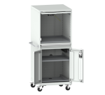 Armoire informatique mobile Lista porte escamotable 36x36E - H 176,2 x L 71,7 x P 72,5 cm