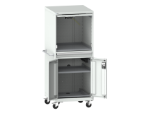 Armoire informatique mobile Lista 36x36E - H 176,2 x L 71,7 x P 72,5 cm F KEY Lock Gris clair RAL 7035