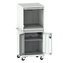 LISTA - Armoire informatique mobile 36x36E (LxPxH) 717x725x1762mm F KEY Lock Gris clair RAL 7035