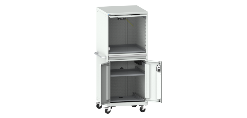 Armoire informatique mobile Lista porte escamotable 36x36E - H 176,2 x L 71,7 x P 72,5 cm