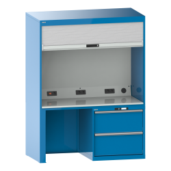 LISTA - Quality Station 2x36x36E (LxPxH) 1434x725x1900mm 2 tiroirs (2x300mm, 75kg), Types FR, KEY Lock Bleu clair RAL 5012