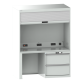 Quality Station Lista H 190 x L 143,4 x P 72,5 cm, 2 tiroirs, rideau gris, fermeture à clé