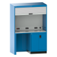 Quality Station lista H 210 x L 143,4 x P 72,5 cm, 2 portes, rideau gris, fermeture à clé