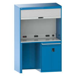 LISTA - Quality Station 2x36x36E (LxPxH) 1434x725x2200mm 1 Keyboard-tiroir, Types FR, KEY Lock Bleu clair RAL 5012