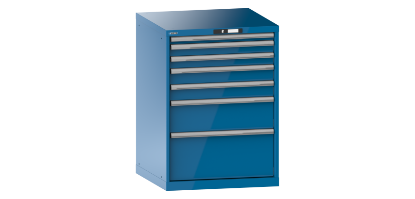 Armoire à tiroirs Lista 36x36E H 100 x L 71,7 x P 72,5 cm 7 tiroirs (1 x 5, 2 x 7,5, 2 x 10, 1 x 20 et 1 x 30 cm) Key Lock