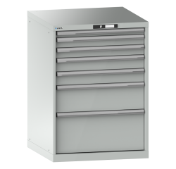 Armoire à tiroirs Lista 36x36E H 100 x L 71,7 x P 72,5 cm 7 tiroirs (1 x 5, 2 x 7,5, 2 x 10, 1 x 20 et 1 x 30 cm) Key Lock